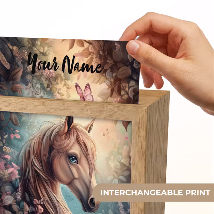 Paard - Bloemen - Vlinders Light Box met kabel (Kinderlampje) klein -USP_websiteprintEN