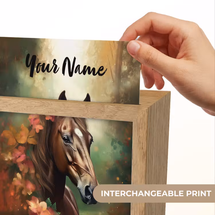 Paard - Bloemen - Natuur - Dieren - Bos - Oranje Light Box met kabel (Kinderlampje) klein -USP_websiteprintEN
