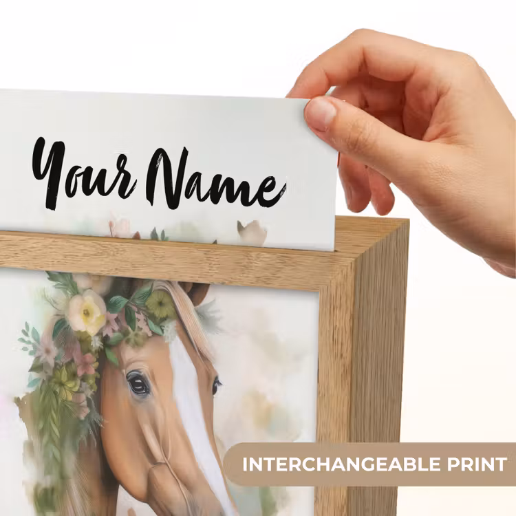 Paard - Bloemen - Natuur - Waterverf - Dieren Light Box met kabel (Kinderlampje) klein -USP_websiteprintEN