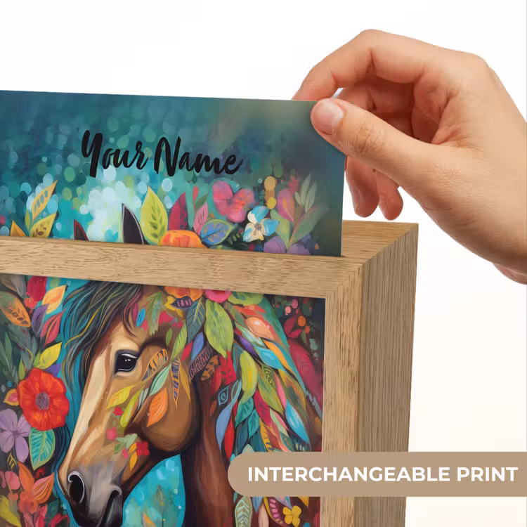Paard - Bloemen - Schilderij - Natuur - Verf Light Box met kabel (Kinderlampje) klein -USP_websiteprintEN