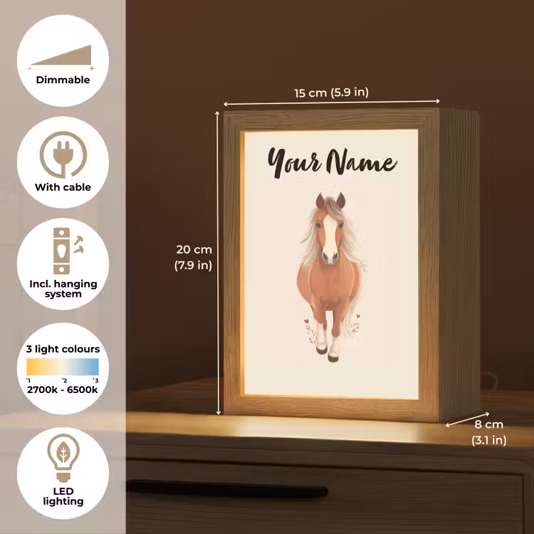 Paard - Galop - Bruin Light Box met kabel (Kinderlampje) klein -USP_EN