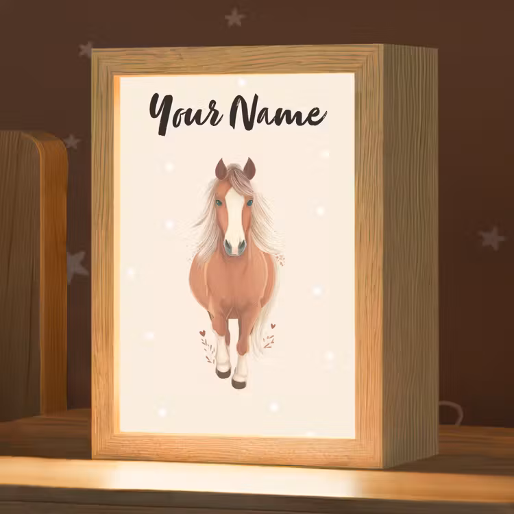 Paard - Galop - Bruin - Stippen Light Box met kabel (Kinderlampje) klein -zzz_3d_website
