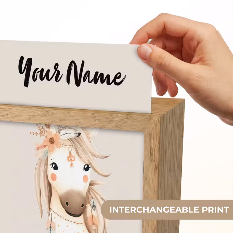Paard - Manen - Bloemen - Veren Light Box met kabel (Kinderlampje) klein -USP_websiteprintEN