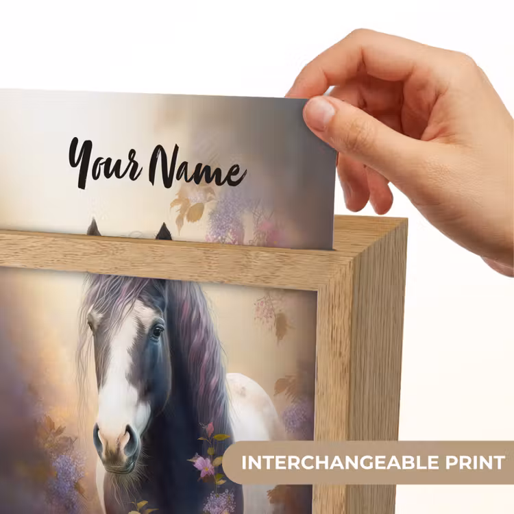 Paard - Natuur - Dieren - Bloemen - Paars Light Box met kabel (Kinderlampje) klein -USP_websiteprintEN