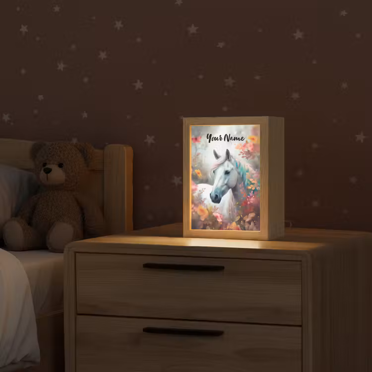 Paard - Natuur - Bloemen - Dieren - Bos Light Box met kabel (Kinderlampje) klein -sfeer1_kind