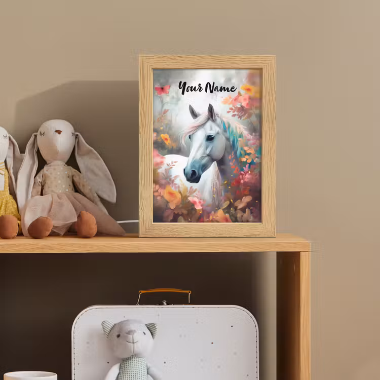 Paard - Natuur - Bloemen - Dieren - Bos Light Box met kabel (Kinderlampje) klein -sfeer2_kind