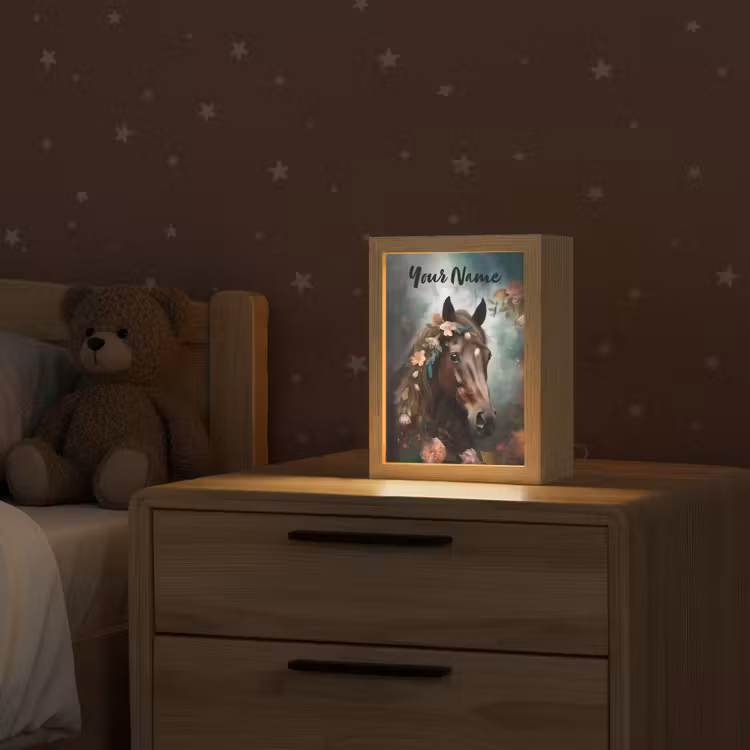 Paard - Natuur - Bloemen - Dieren - Bos Light Box met kabel (Kinderlampje) klein -sfeer1_kind