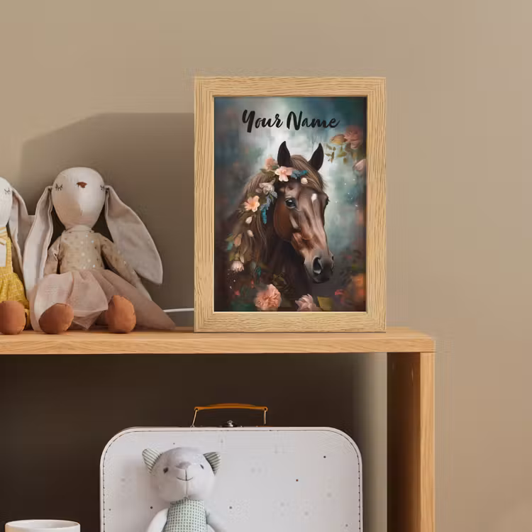 Paard - Natuur - Bloemen - Dieren - Bos Light Box met kabel (Kinderlampje) klein -sfeer2_kind