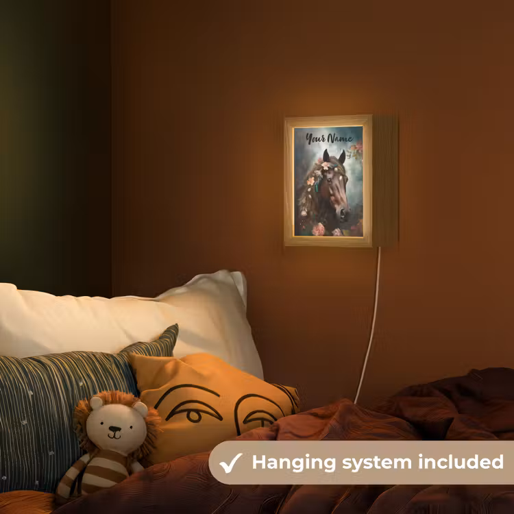 Paard - Natuur - Bloemen - Dieren - Bos Light Box met kabel (Kinderlampje) klein -sfeer5_kind_EN