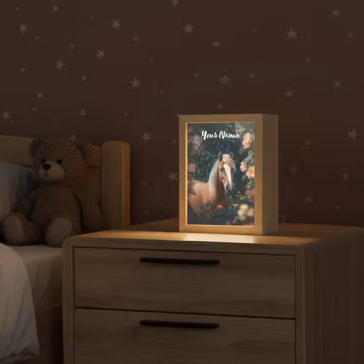Paard - Natuur - Bloemen - Bos - Dieren Light Box met kabel (Kinderlampje) klein -sfeer1_kind