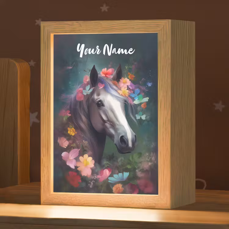 Paard - Natuur - Bloemen - Bos - Dieren Light Box met kabel (Kinderlampje) klein -zzz_3d_website
