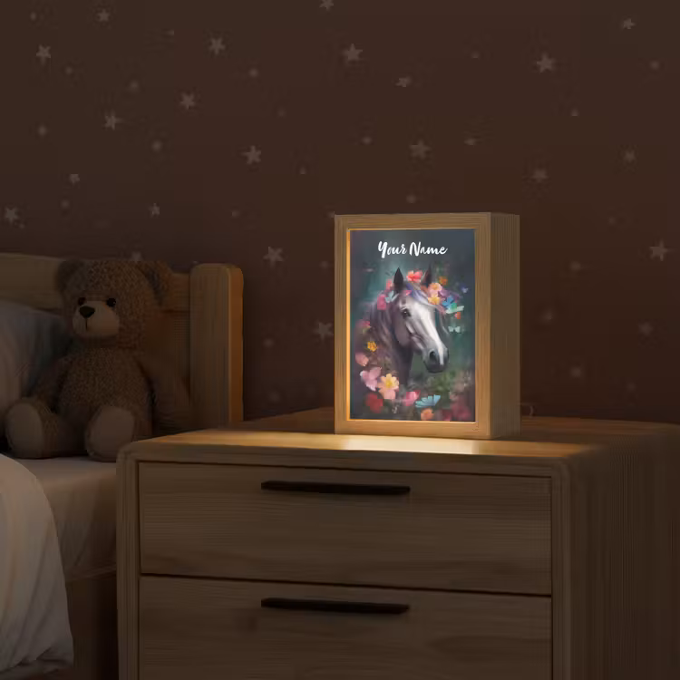 Paard - Natuur - Bloemen - Bos - Dieren Light Box met kabel (Kinderlampje) klein -sfeer1_kind
