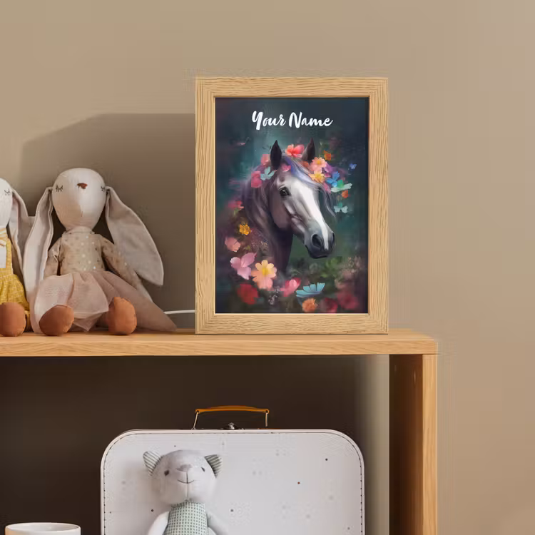 Paard - Natuur - Bloemen - Bos - Dieren Light Box met kabel (Kinderlampje) klein -sfeer2_kind