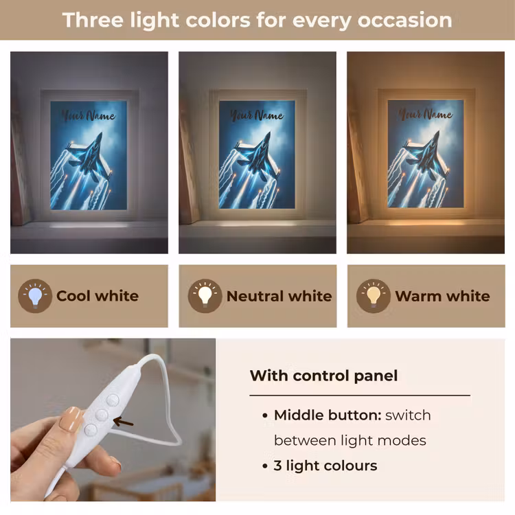 Straaljager - Blauw - Jongens Light Box met kabel (Kinderlampje) klein -USP_lichtkleurEN