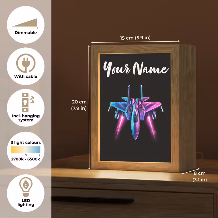 Straaljager - Blauw - Kleuren - Jongens - Zwart Light Box met kabel (Kinderlampje) klein -USP_EN