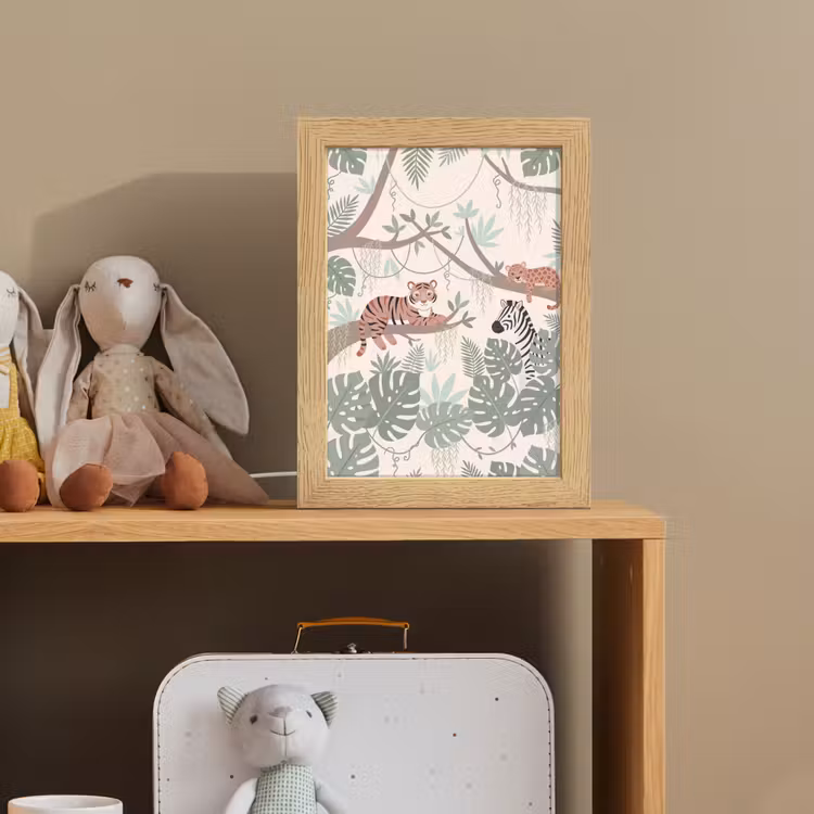 Jungle - Rustiek - Pastel Light Box met kabel (Kinderlampje) klein -sfeer2_kind