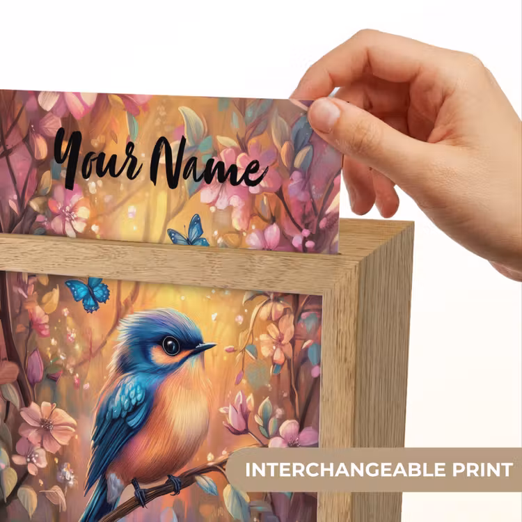 IJsvogel - Sprookjesbos - Roze - Bloemen Light Box met kabel (Kinderlampje) klein -USP_websiteprintEN