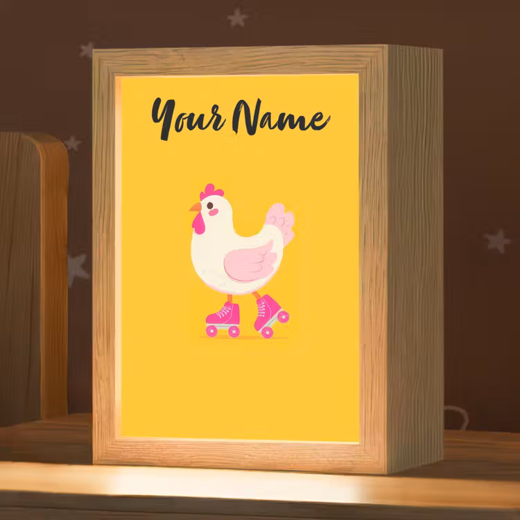 Kip - Rolschaatsen - Geel Light Box met kabel (Kinderlampje) klein -zzz_3d_website
