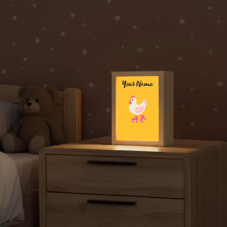 Kip - Rolschaatsen - Geel Light Box met kabel (Kinderlampje) klein -sfeer1_kind