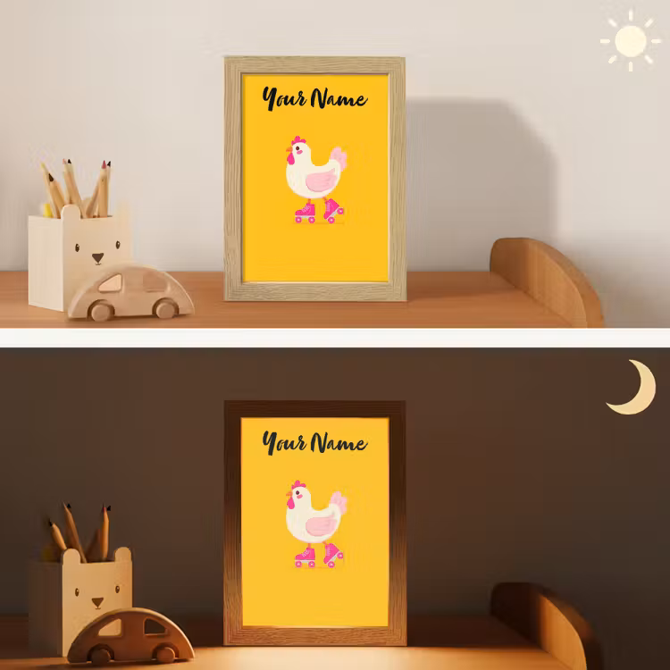 Kip - Rolschaatsen - Geel Light Box met kabel (Kinderlampje) klein -sfeer3_kind