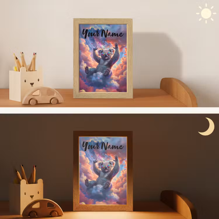 Koala - Dier - Zonnebril - Wolken Light Box met kabel (Kinderlampje) klein -sfeer3_kind