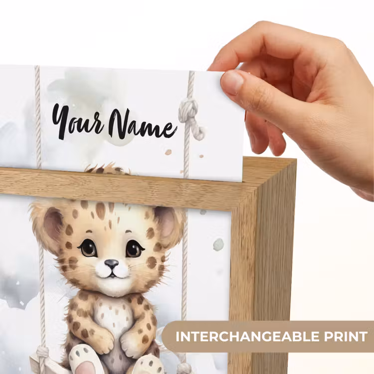 Luipaard - Dier - Kinderen Light Box met kabel (Kinderlampje) klein -USP_websiteprintEN