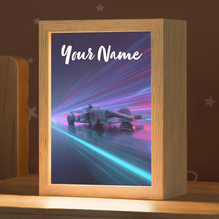 Lichtstralen - Neon - Racewagen - Paars Light Box met kabel (Kinderlampje) klein -zzz_3d_website