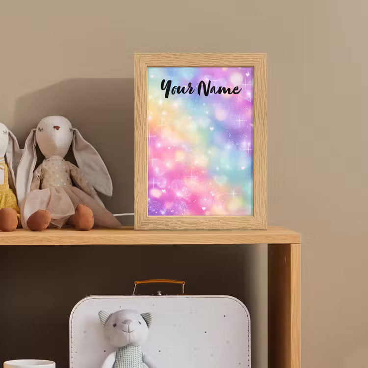 Licht - Regenboog - Hartjes Light Box met kabel (Kinderlampje) klein -sfeer2_kind