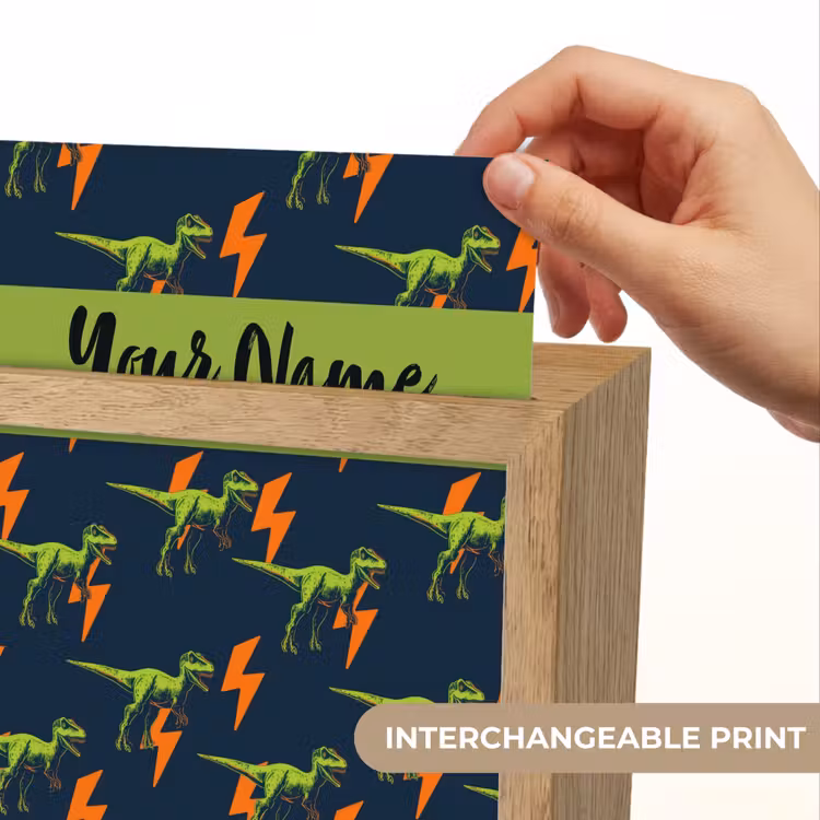 Bliksemschichten - Oranje - Dino - Patroon Light Box met kabel (Kinderlampje) klein -USP_websiteprintEN