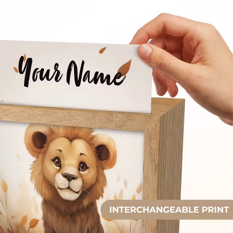 Leeuw - Dieren - Kinderen - Bruin - Meisje Light Box met kabel (Kinderlampje) klein -USP_websiteprintEN
