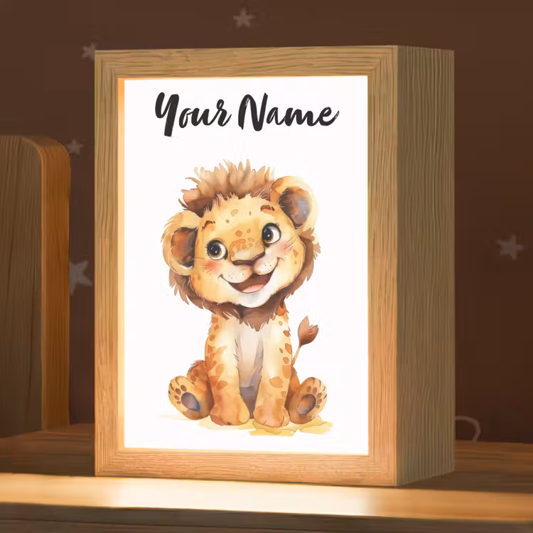 Leeuw - Baby dier Light Box met kabel (Kinderlampje) klein -zzz_3d_website