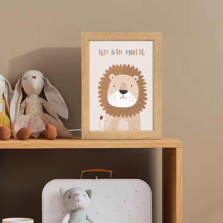 Leeuw - Beige - Dier - Moedig - Quote Light Box met kabel klein -sfeer2_kind