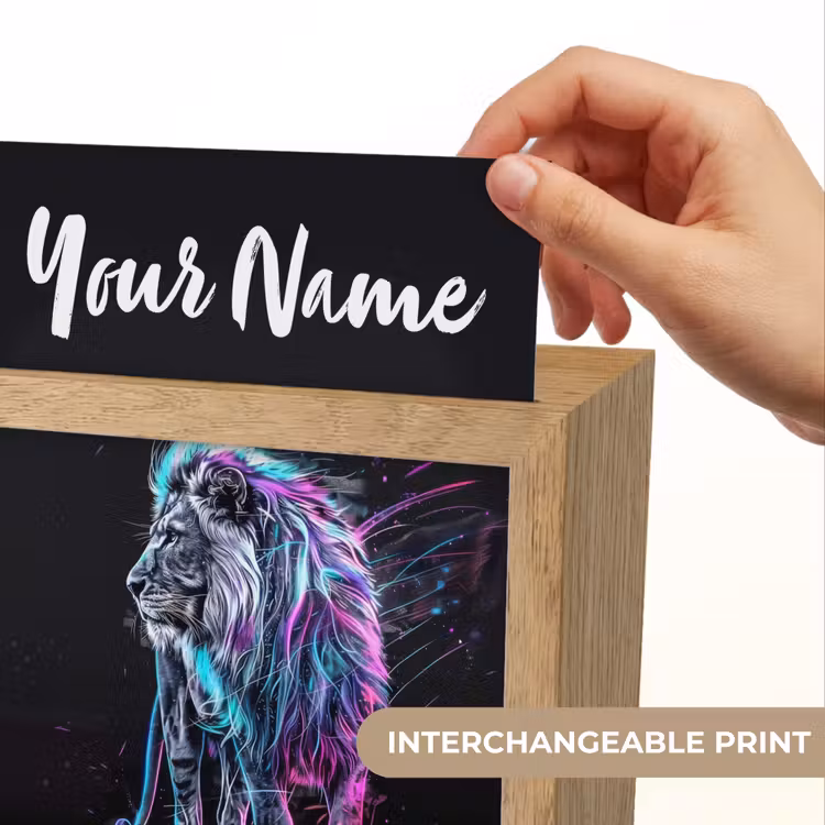 Leeuw - Kleuren - Zwart - Dieren Light Box met kabel (Kinderlampje) klein -USP_websiteprintEN
