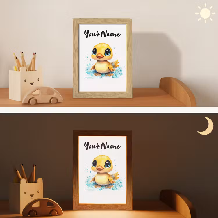Eendje - Badeend - Geel Light Box met kabel (Kinderlampje) klein -sfeer3_kind