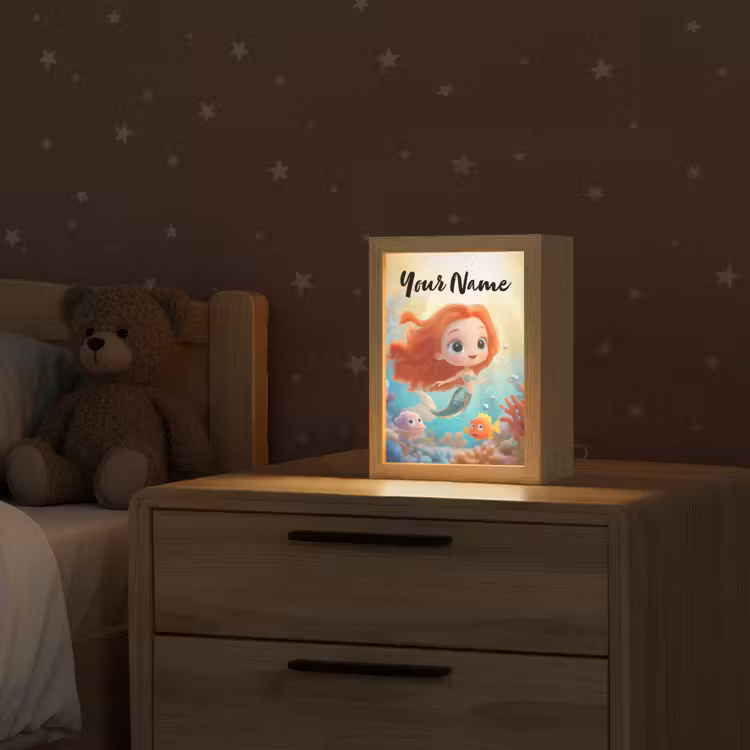 Zeemeermin - Vissen - Koraal Light Box met kabel (Kinderlampje) klein -sfeer1_kind