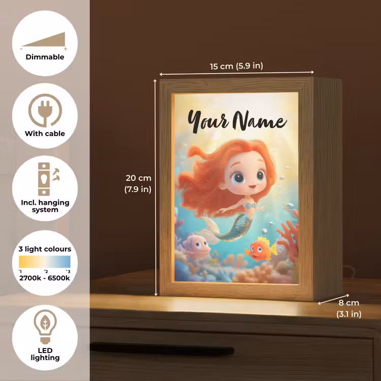 Zeemeermin - Vissen - Koraal Light Box met kabel (Kinderlampje) klein -USP_EN