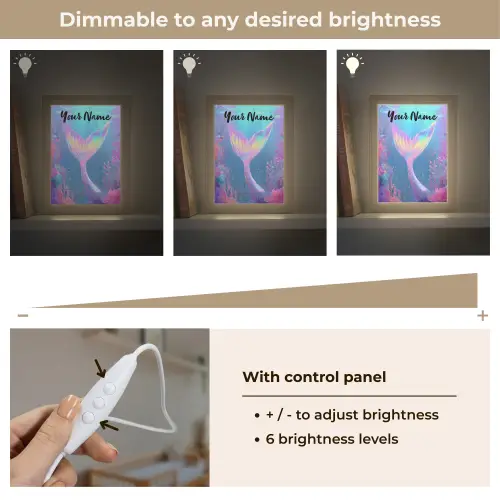Zeemeerminnenstaart - Koraal - Water Light Box met kabel (Kinderlampje) klein -USP_dimbaarEN