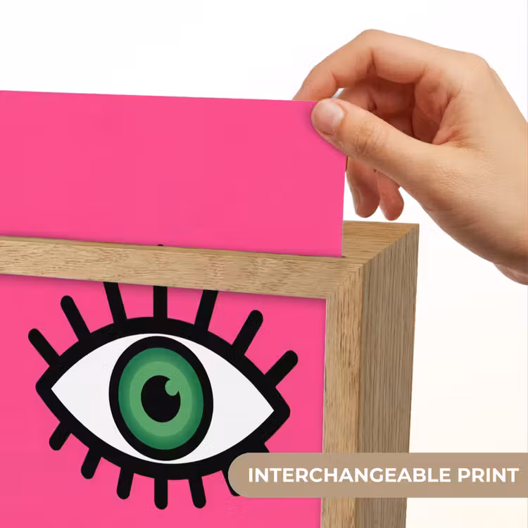 Minimalistisch - Oog - Roze Light Box met kabel (Kinderlampje) klein -USP_websiteprintEN