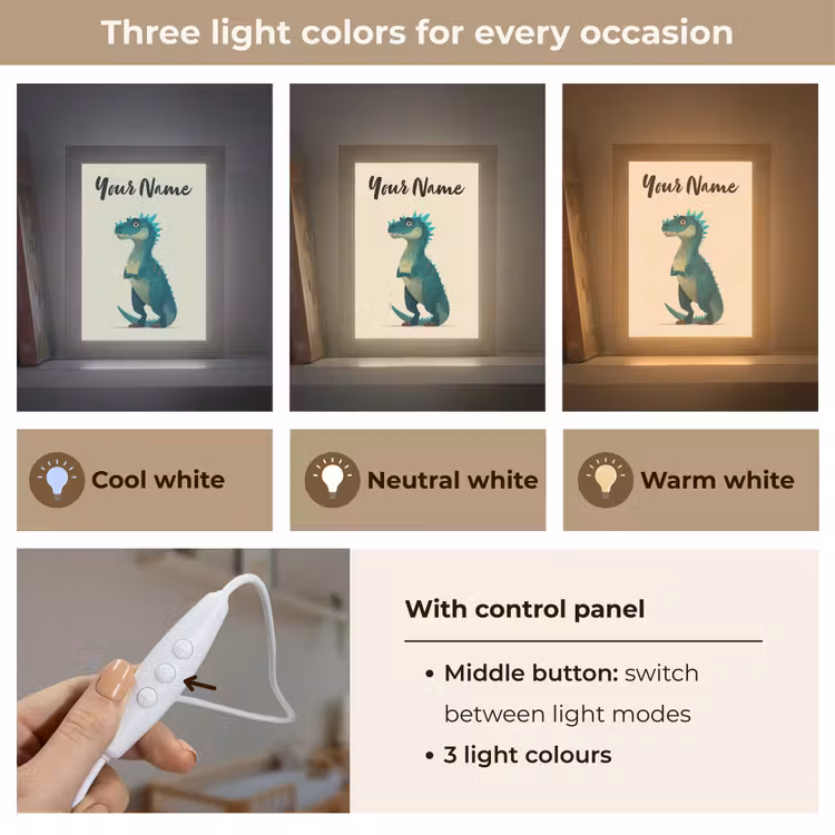 Minimalistisch - Stekels - Blauw Light Box met kabel (Kinderlampje) klein -USP_lichtkleurEN