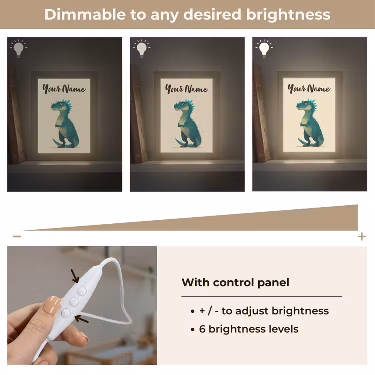 Minimalistisch - Stekels - Blauw Light Box met kabel (Kinderlampje) klein -USP_dimbaarEN