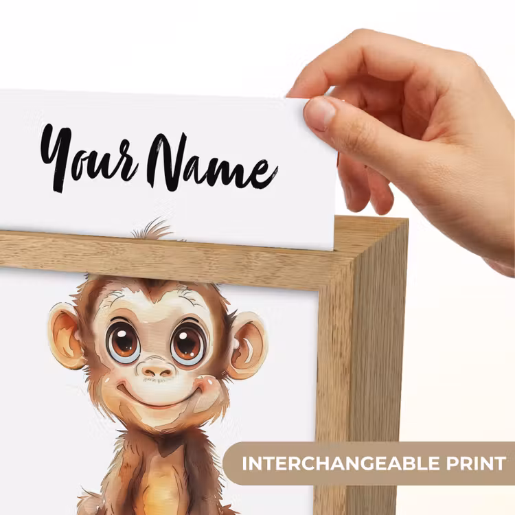 Aap - Baby - Jungle dieren Light Box met kabel (Kinderlampje) klein -USP_websiteprintEN
