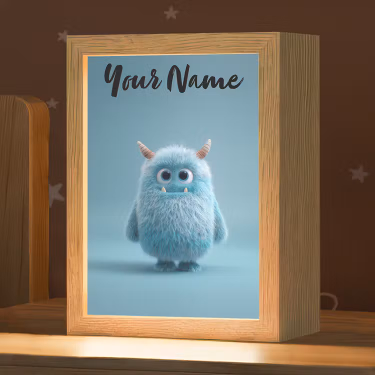 Monster - Blauw Light Box met kabel (Kinderlampje) klein -zzz_3d_website