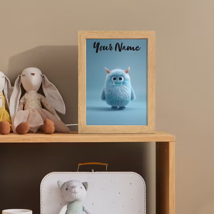Monster - Blauw Light Box met kabel (Kinderlampje) klein -sfeer2_kind