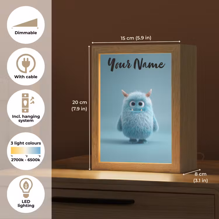 Monster - Blauw Light Box met kabel (Kinderlampje) klein -USP_EN