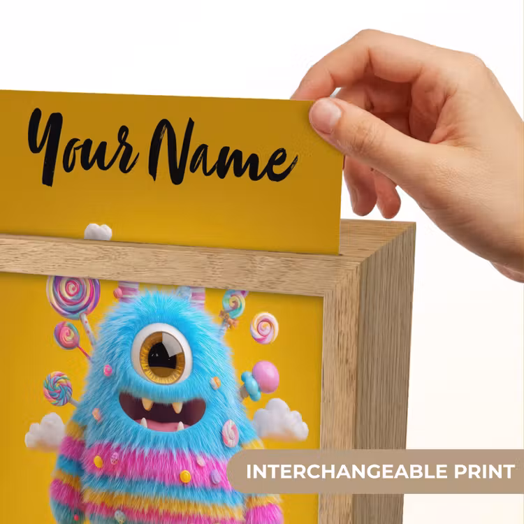 Monster - Snoep - Geel - Kleurrijk Light Box met kabel (Kinderlampje) klein -USP_websiteprintEN