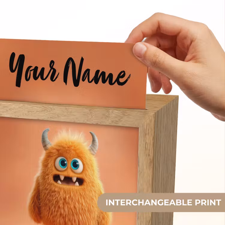 Monster - Knuffel - Oranje Light Box met kabel (Kinderlampje) klein -USP_websiteprintEN