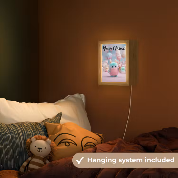 Monster - Pastel - Roze - Snoep Light Box met kabel (Kinderlampje) klein -sfeer5_kind_EN