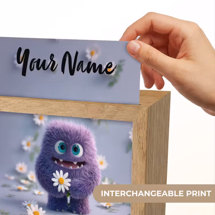 Monster - Paars - Madeliefjes Light Box met kabel (Kinderlampje) klein -USP_websiteprintEN