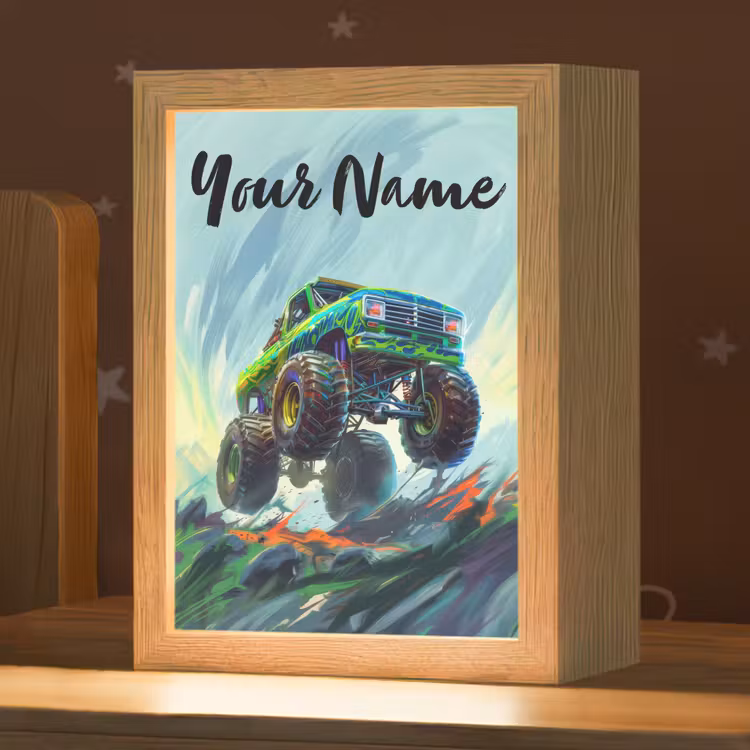 Monstertruck - Auto - Jongens - Groen Light Box met kabel (Kinderlampje) klein -zzz_3d_website