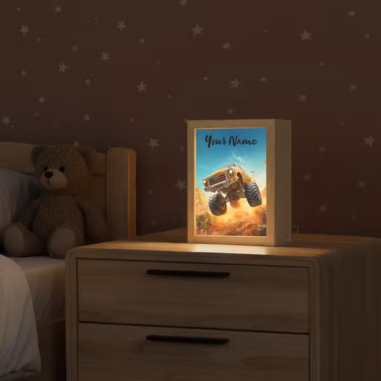 Monstertruck - Kind - Jongen - Auto Light Box met kabel (Kinderlampje) klein -sfeer1_kind